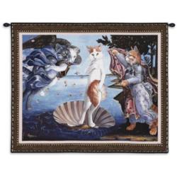 Kitty on a Half Shell Tapestry Wall Hanigns