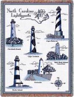 Lighthouses of North Carolina Throw Blanket