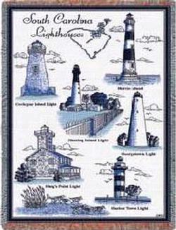 Lighthouses of South Carolina Throw Blanket