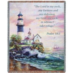 Psalm 18:2 The Lord Is My Rock And My Fortress Tapestry Throw  