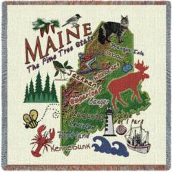Maine State Tapestry Lap Throw