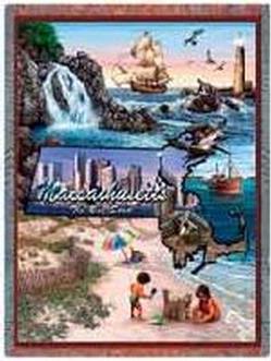 Massechusetts State Tapestry Throw