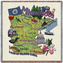 Minnesota State Tapestry Lap Throw