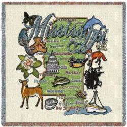 Mississippi State Tapestry Lap Throw