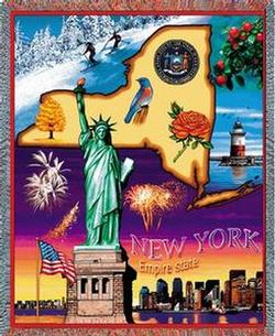 New York State Tapestry Throw
