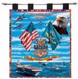 US Navy Sea Power Tapestry Wall Hanging