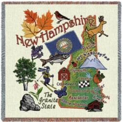New Hampshire   State Tapestry Lap Throw