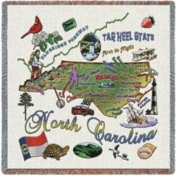 North Carolina State Tapestry Lap Throw
