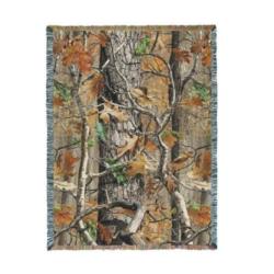 Oak Woods Camo Tapestry Throw Blanket