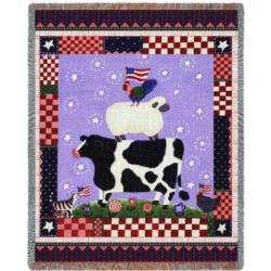 Patriotic Animals Tapestry Throw