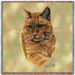 Red Tabby Cat Tapestry Throw