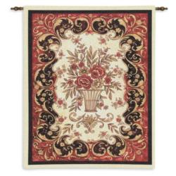 Red Floral Tapestry Wall Hanging          