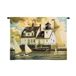 Rockland Breakwater Light Tapestry Wall Hanging