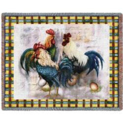 Rooster Trio Blanket Throw