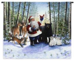 Santa In The Forest Tapestry Wall Hanging