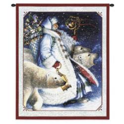 Santa and Polar Bears Tapestry Wall Hanging