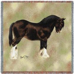 Shire Horse Tapestry Throw