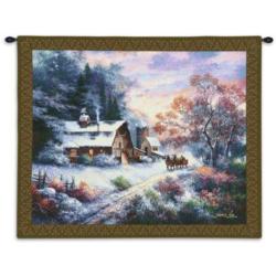 Snowy Evening Tapestry Wall Haning