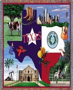 Texas State Tapestry Throw