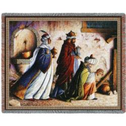 Nativity Christmas Three Kings Tapestry Throw