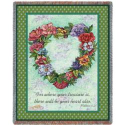 Matthew 6:21 Treasured Heart Blanket 