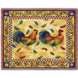 Two French Roosters Tapestry Throw