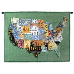   USA Tags Tapestry Wall Hanging