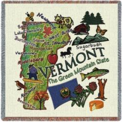 Vermont State Tapestry Lap Throw