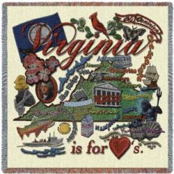 Virginia State Tapestry Lap Throw