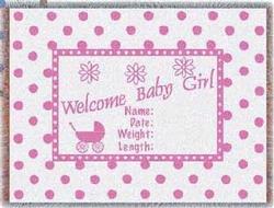 Welcome Baby Girl Pink Throw Blanket