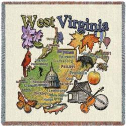 West Virginia State Tapestry Lap Throw