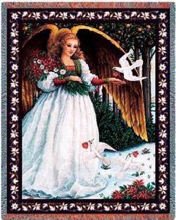 White Angel Tapestry Throw