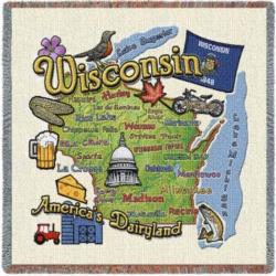 Wisconsin State Tapestry Lap Throw