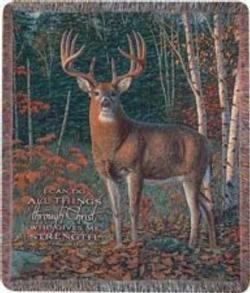 Autumn Sentinel, Philippians 4:13 Tapestry Throw