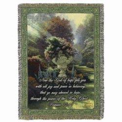 The Garden of Hope with Verse Tapestry Throw
