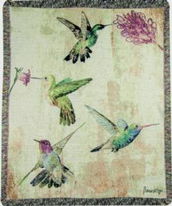 Hummingbird Floral Tapestry Throw