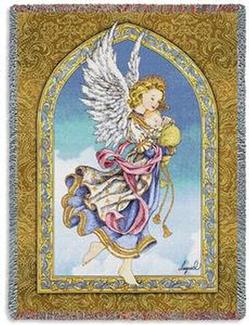 Angel of New Newborns Tapestry Throw
