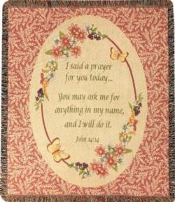 Today's Prayer John 14:14 Tapestry Throw