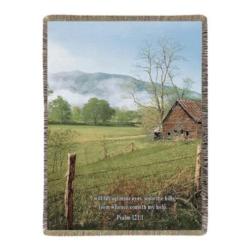 Psalm 121:1 I Lift My Eyes Tapestry Throw
