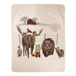  Cottonwood Farms Woodland Greeters Sherpa Fleece Throw