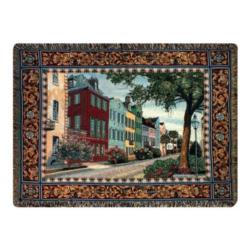 Rainbow Row-Tapestry Throw