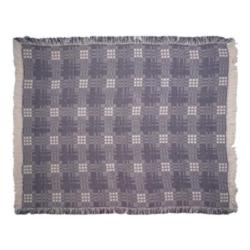 Dark Blue Plaid 2 Layer Throw 