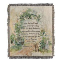 Revelation 21:4 Rose Arch In Garden Tapestry Throw  