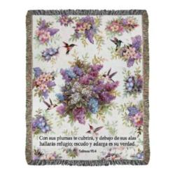 Psalm 91:4 Whisper Wings Tapestry Throw  Spaniish