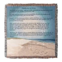  Footprints In The Sand Tapestry Throw Spanish