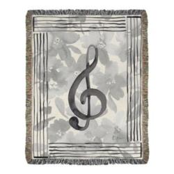 Music Note With Flowers - Treble 