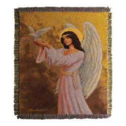 Angel With Dove Tapestry Throw