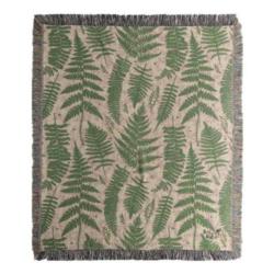 Ferns And Mushrooms Tapestry Throw