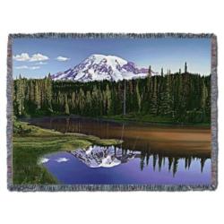 A Majestic Slumber at Mt. Rainier Tapestry Throw