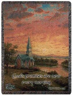 Sunrise Chapel, Lamentations 3:23 Tapestry Throw